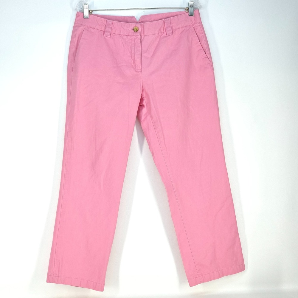 Tommy Hilfiger Slim Fit Chino Pants Womens 10 Pink Stretch Preppy Mom Barbiecore